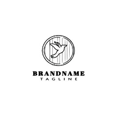 bird logo cartoon icon design template black isolated vector