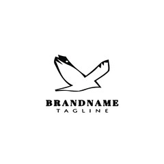 bird logo cartoon icon design template black hand drawn vector illustration