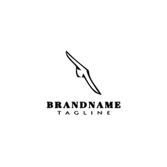 bird logo cartoon icon design graphic black isolated vector illustration