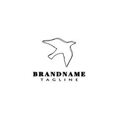 graphic bird logo cartoon icon design template black isolated vector illustration