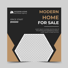 Real estate house social media post or square banner template