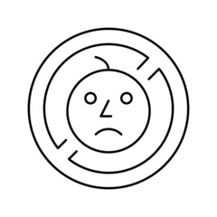 child prohibition sign line icon vector illustration