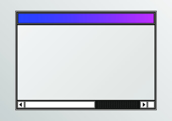 Retro user interface menu display design template. UX window screen business space vector.
