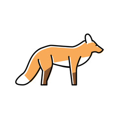 fox wild animal color icon vector illustration