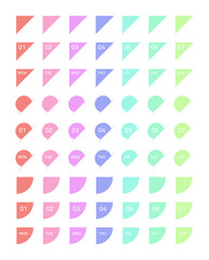 Set of important point label stickers for business, study, calendar, brochure, diary, note.