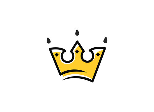 Minimalist crown vector illustration template. Queen, king logo