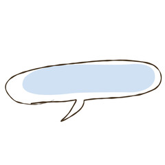 Simple handwritten speech bubble separately, pastel color, with paint