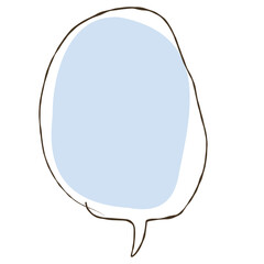 Simple handwritten speech bubble separately, pastel color, with paint