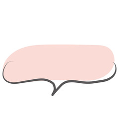 Simple handwritten speech bubble separately, pastel color, with paint