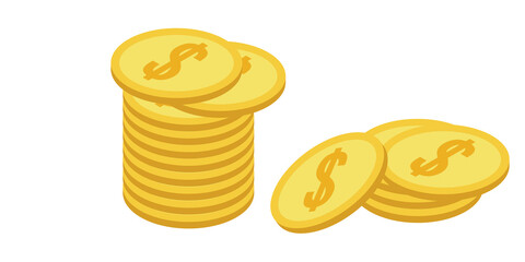 Vector material of a pile of gold coins