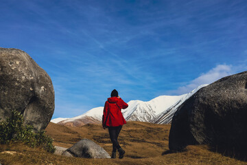 Fototapeta premium hiker in the mountains