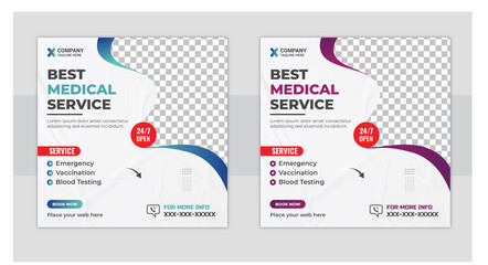 Healthcare post template. Medical promotion square web banner. Mail newsletter layouts. Social media healthcare post. Special offer banner. 