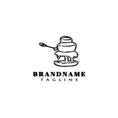 fondue logo cartoon icon design template black isolated illustration