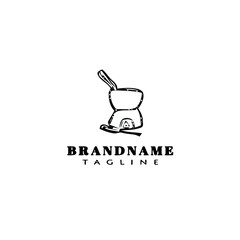 fondue logo cartoon icon design template black isolated illustration