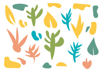 Hand drawn abstract organic shapes background