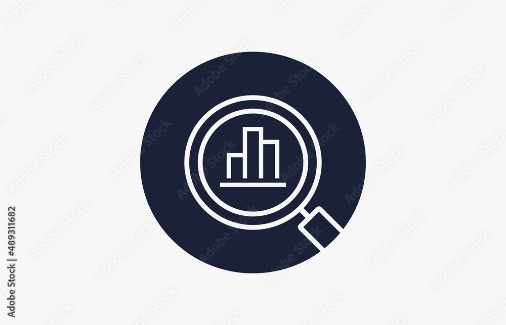 Poster search graph vector icon isolated on white background for graphic and web design.