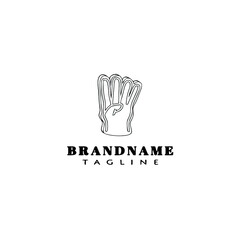 Fototapeta premium foam finger logo cartoon icon design template black isolated vector illustration