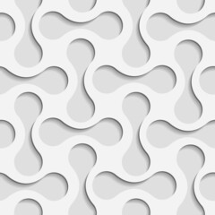 Abstract background of elliptical shapes. Vector illustration of three-dimensional geometric shapes on a gray background with shadows. Background for the presentation.