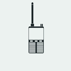Walkie talkie radio vector icon solid grey