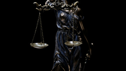 Lady justice statue, detail of the the scales, law and justice concept