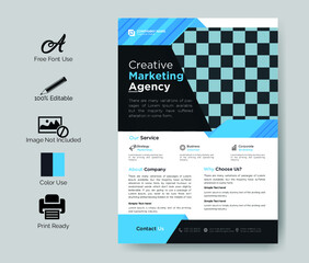 Creative Digital marketing agency colorful business flyer design template 