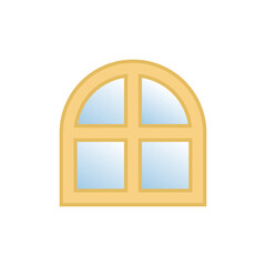 Simple Tiny Wooden and Glass Window Illustration Vector