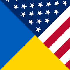 harmony icon of ukraine and usa flags. vector illustration