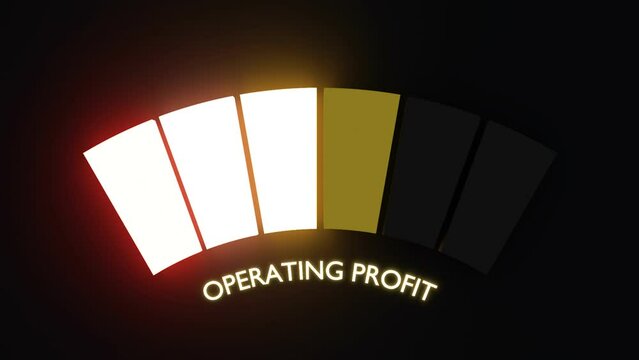 Operating profit measuring device with neon shine scale. 3D Render