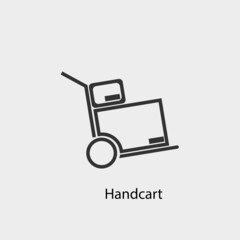 Handcart vector icon solid grey