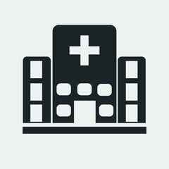 Hospital vector icon solid grey
