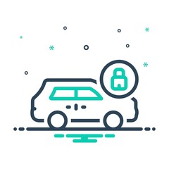 Mix icon for locking theft 