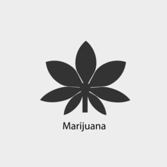 Marijuana vector icon solid grey