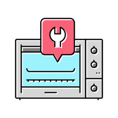 oven kitchen repair color icon vector illustration
