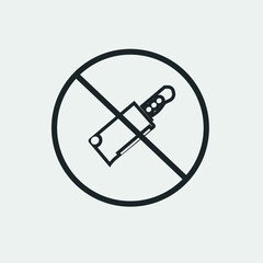 No knife vector icon solid grey