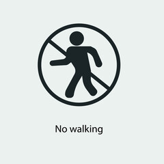 No walking vector icon solid grey