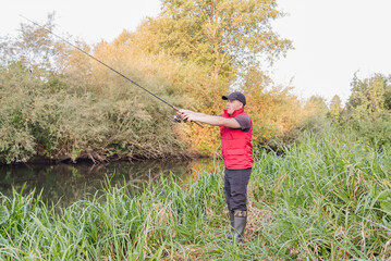 Sport fishing on the river.
