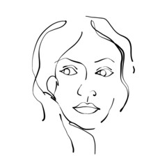 Woman face line drawing and modern abstract minimalistic women faces face. different shapes for wall decoration. use for social net stories, beauty logos, poster. vector design