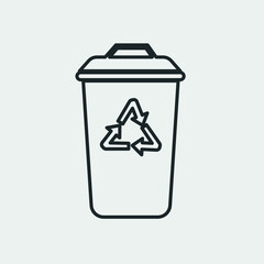 Recycle vector icon solid grey