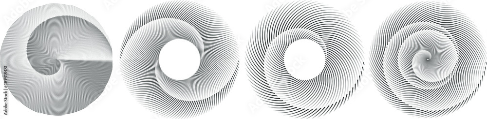 Poster abstract oval lines background with geometric circles . vector rotating ellipse line design . poster