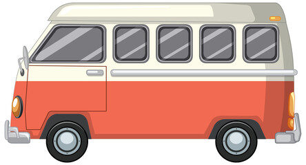 Cute minivan cartoon on white background © GraphicsRF