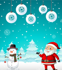 Snowy Christmas poster template design
