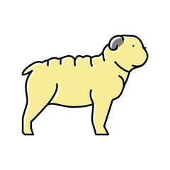 bulldog dog color icon vector illustration