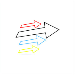 arrow to the right with various icon colors