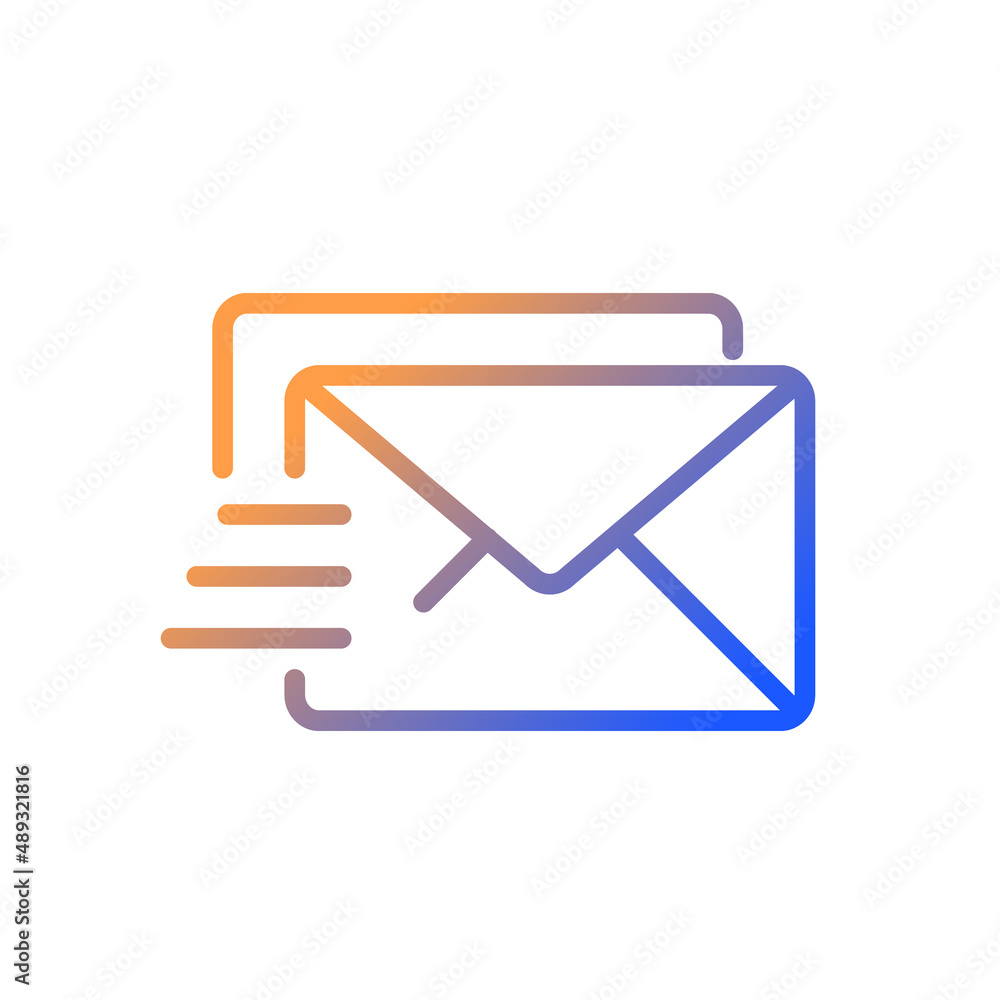 Poster mail gradient linear vector icon