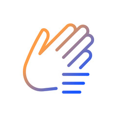 Waving hand gradient linear vector icon