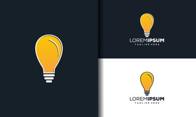 Fototapeta na wymiar light bulb art line logo template 
