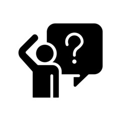 Bewildered person black glyph icon