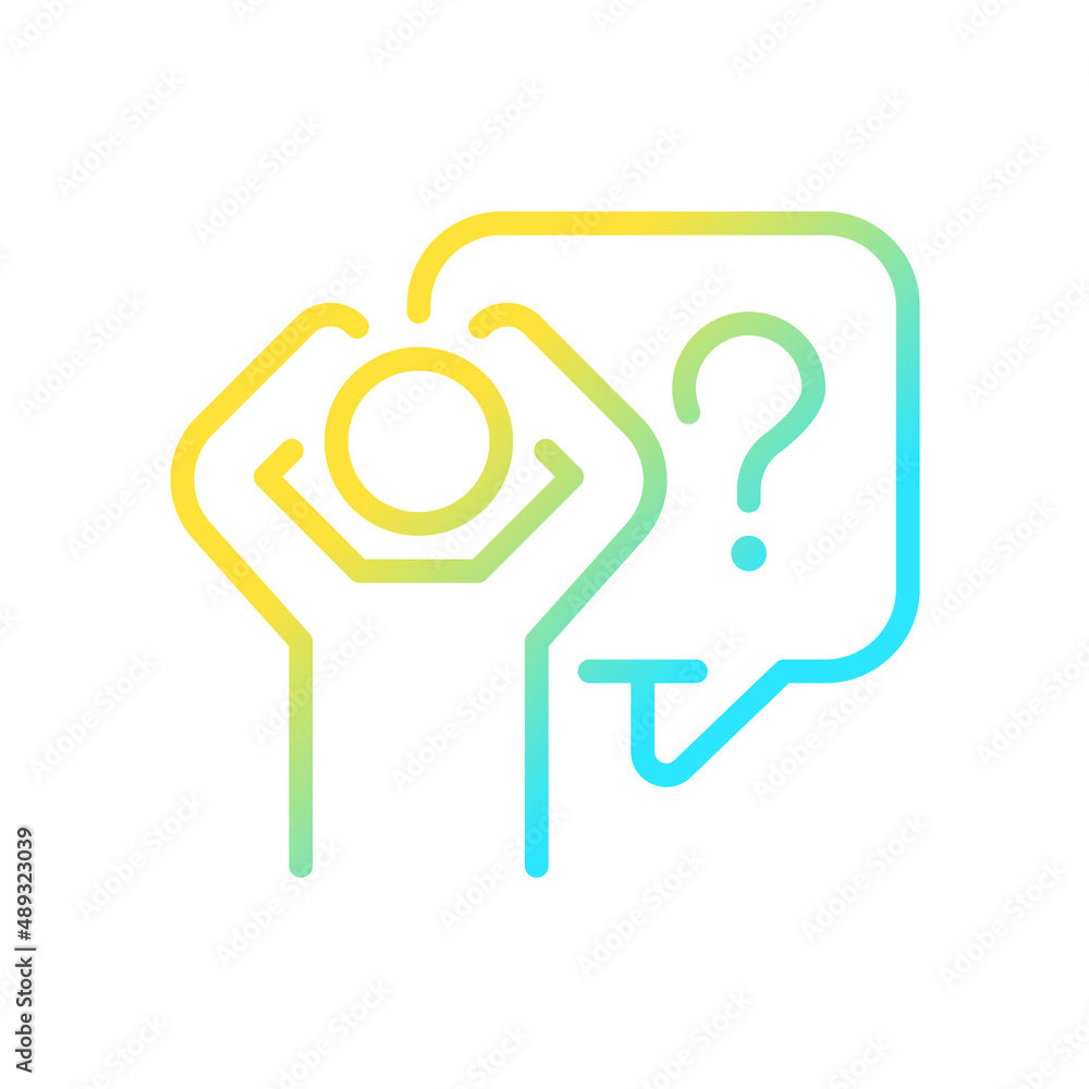Poster fear gradient linear vector icon