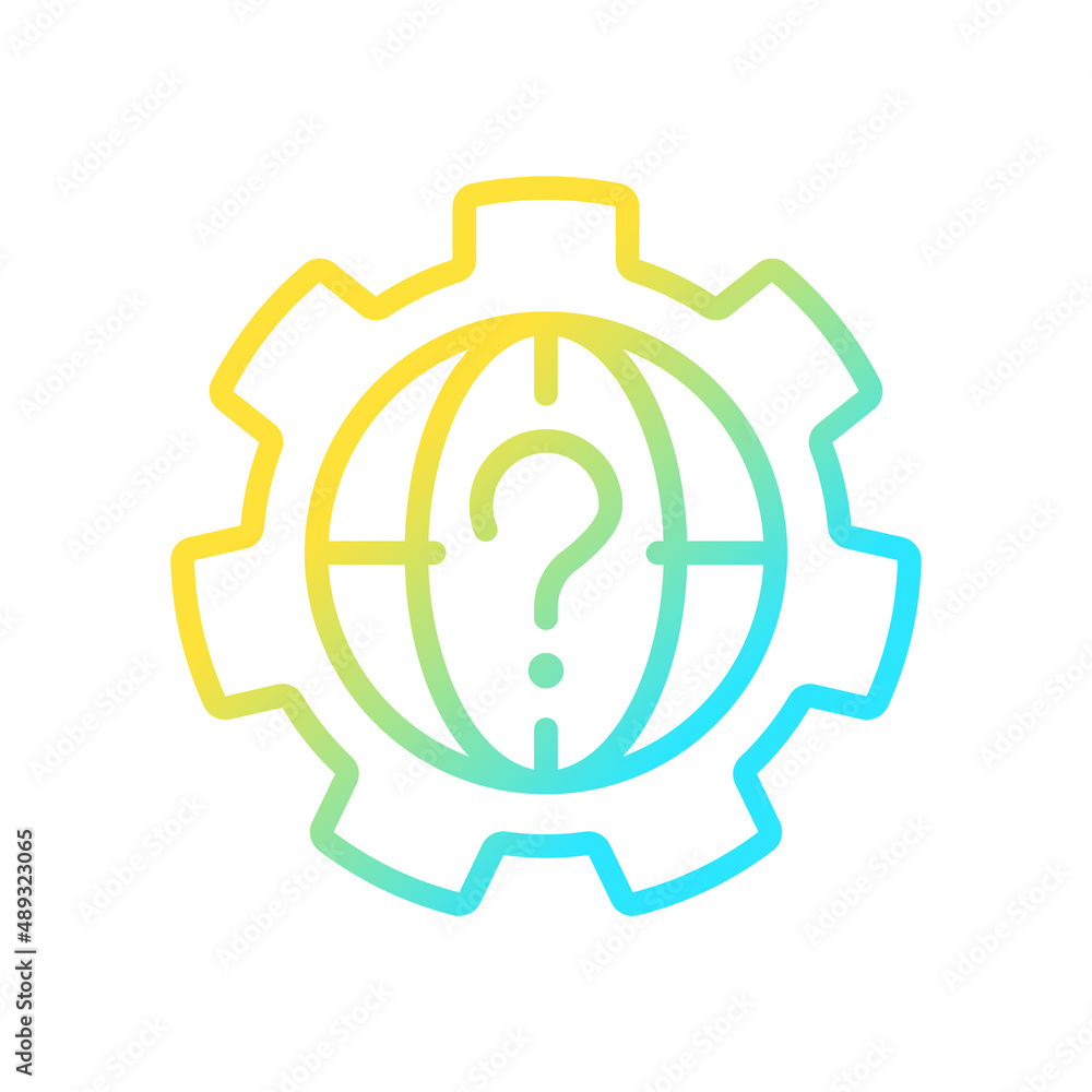 Poster world question gradient linear vector icon