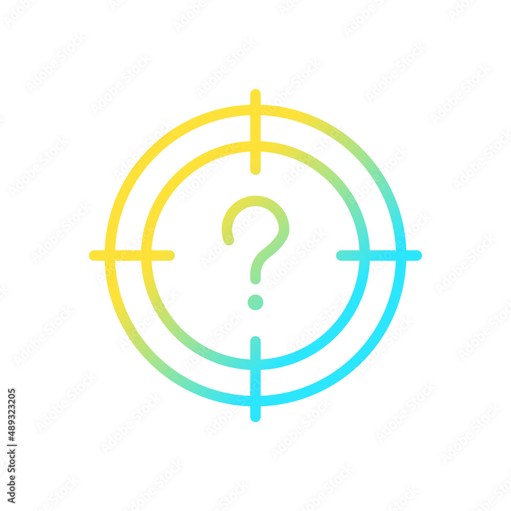 Poster central question gradient linear vector icon